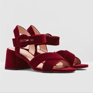 J.Crew Penny Velvet Chunky Heels